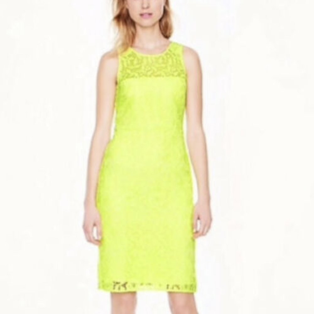 NWT Neon Yellow J.Crew Lace Dress